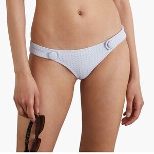 New Lisa Marie Fernandez Button-Embelished Perforated Bikini Bottoms